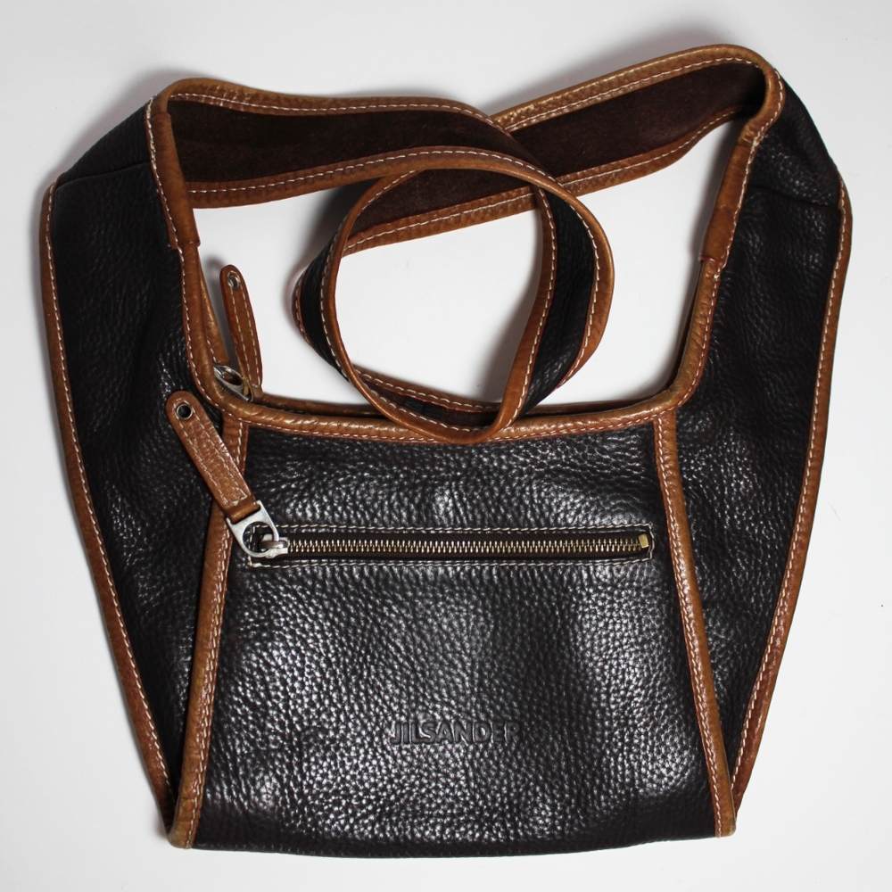 JIL SANDER CONTRAST LEATHER VINTAGE CROSSBODY BAG PURSE